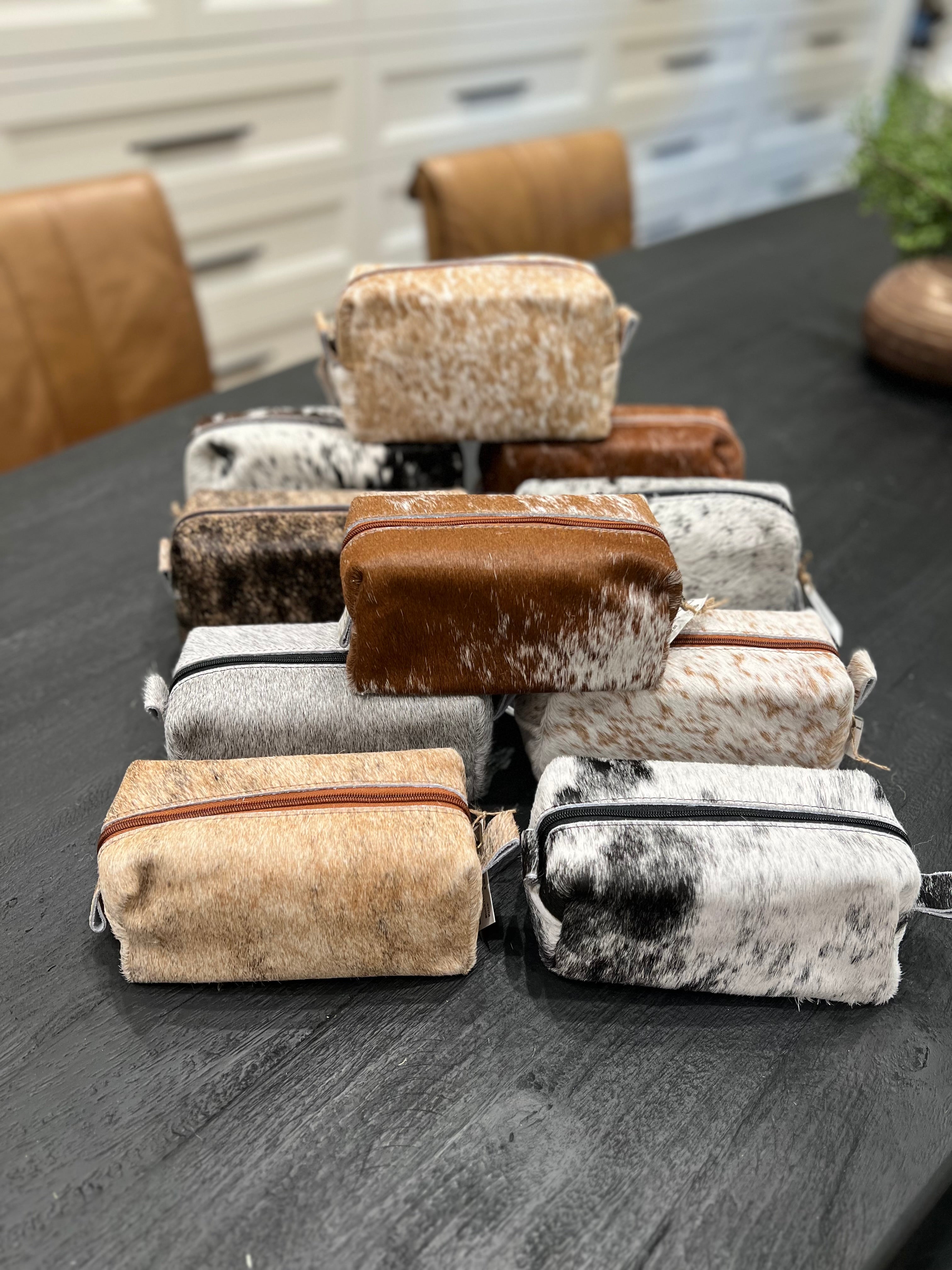 Cowhide Make Up Bags - Medium